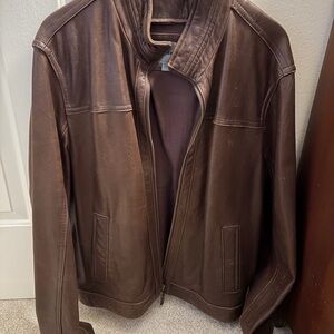 Johnston & Murphy Dark Brown Leather Jacket L